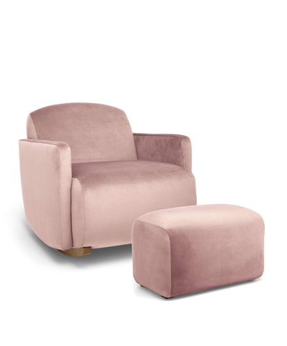 Royton Nursing Chair & Footsool Set - Blush Velvet