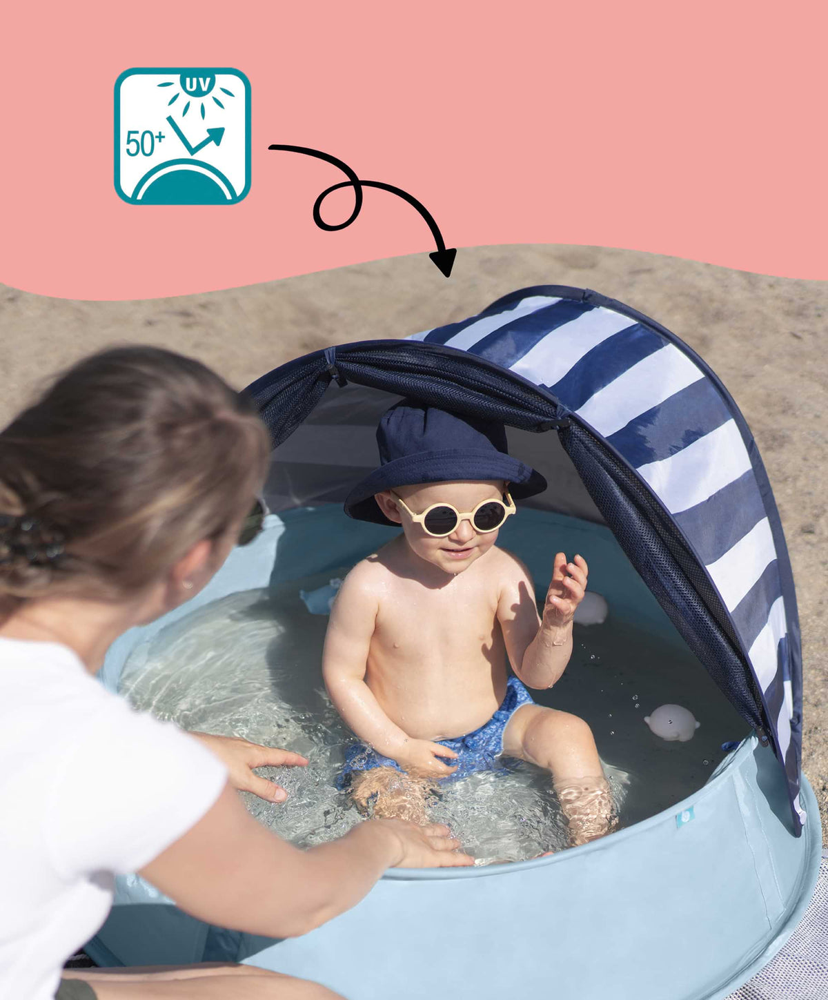 Babymoov Outdoor Play Babymoov Aquani Anti-UV Tent, Paddling Pool & Playpen UPF 50+ - Mariniere