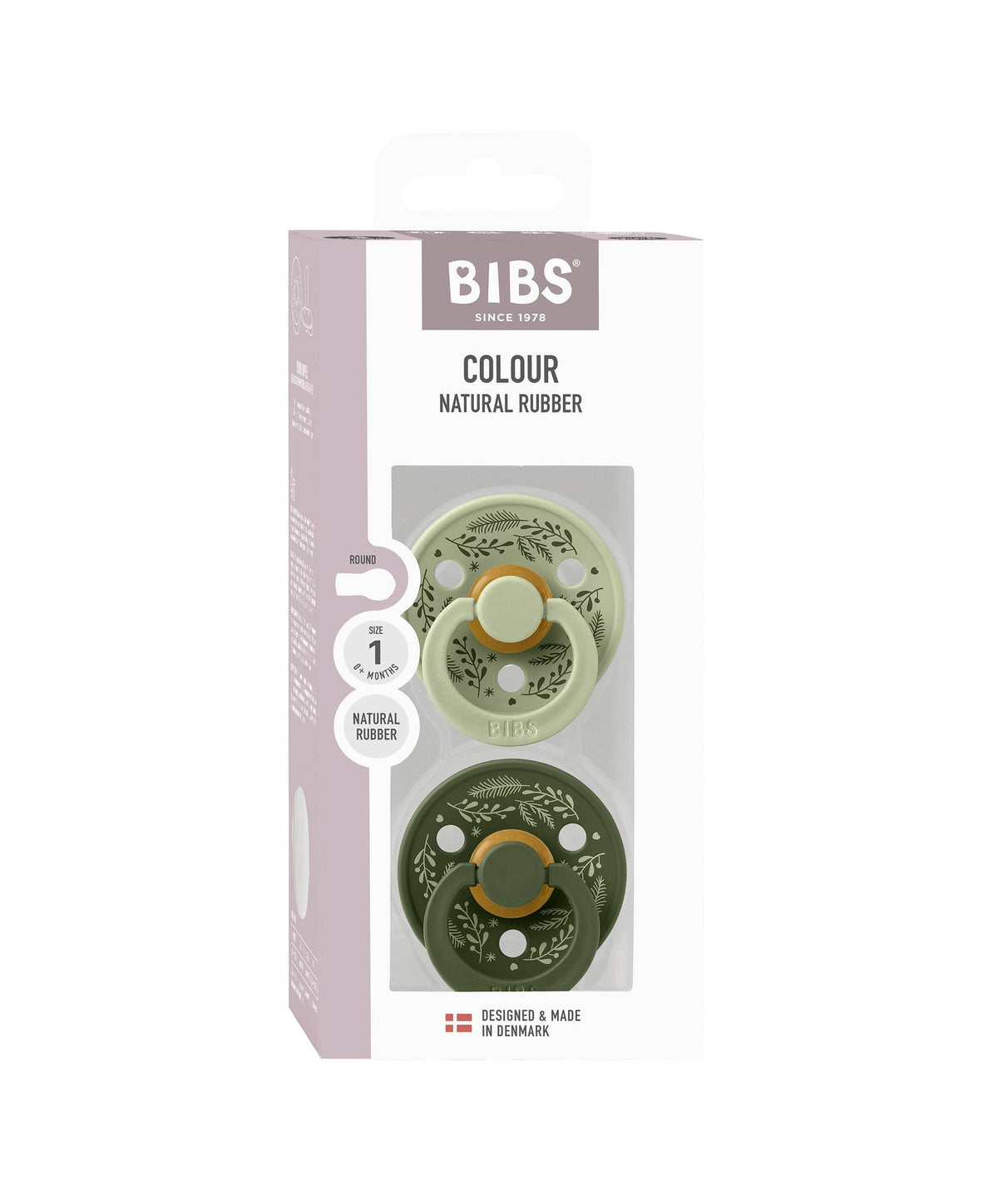 Bibs World BIBS Colour Holiday Leaf Dummies 2 Pack - Sage/Hunter Green