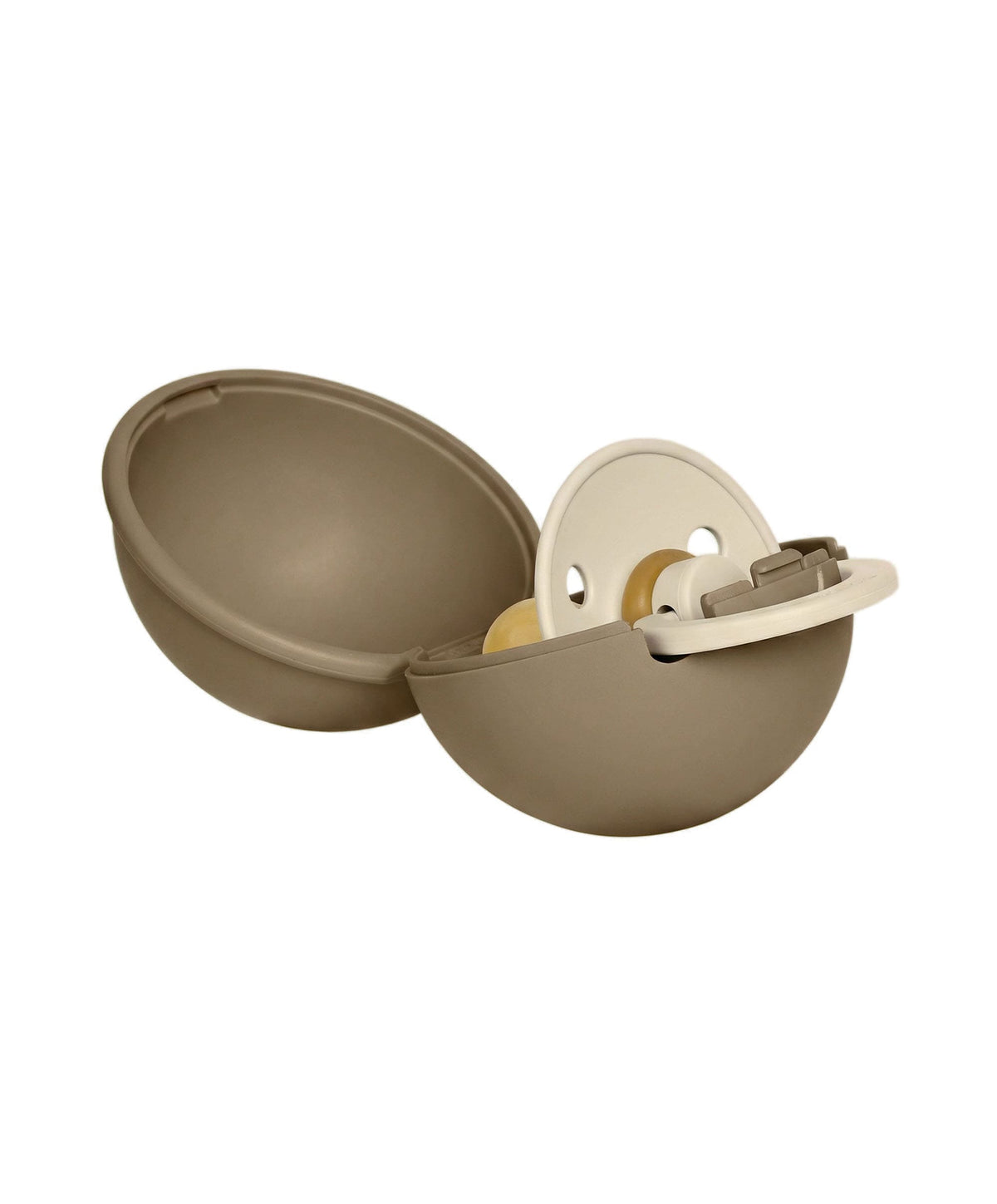 Bibs World Soothers BIBS Colour Pacifier Round Latex Size 1 Vanilla & Pacifier Case Mini - Dark Oak