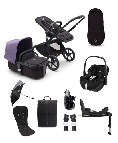 Bugaboo Pushchairs Bugaboo Fox5 Essential 9 Piece Travel System with Pebble Pro 360 Car Seat and Base in Astro Purple
