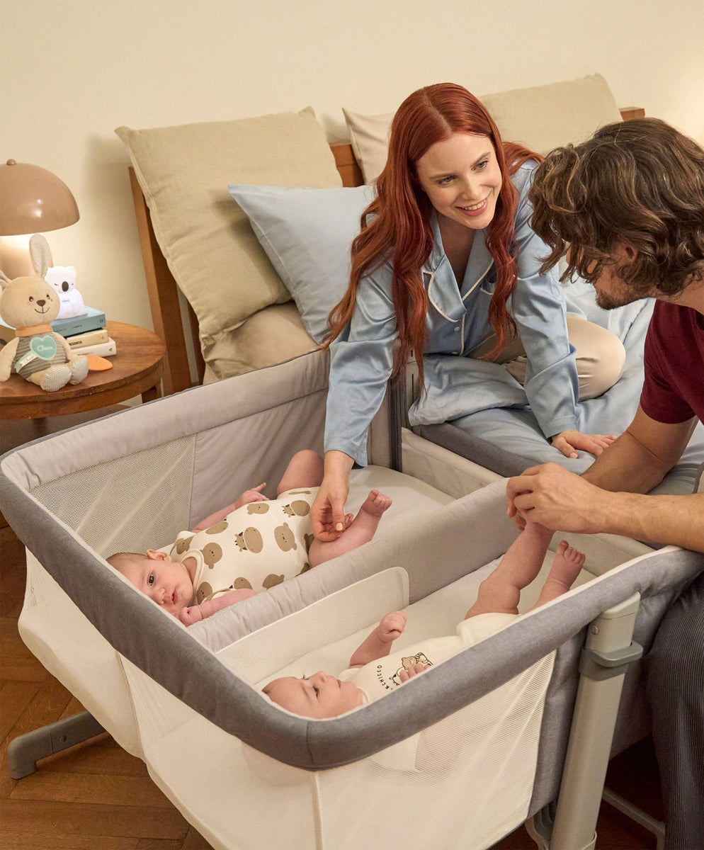 Chicco Next2Me Twins Bedside Crib – Magnet Grey – Mamas Papas IE