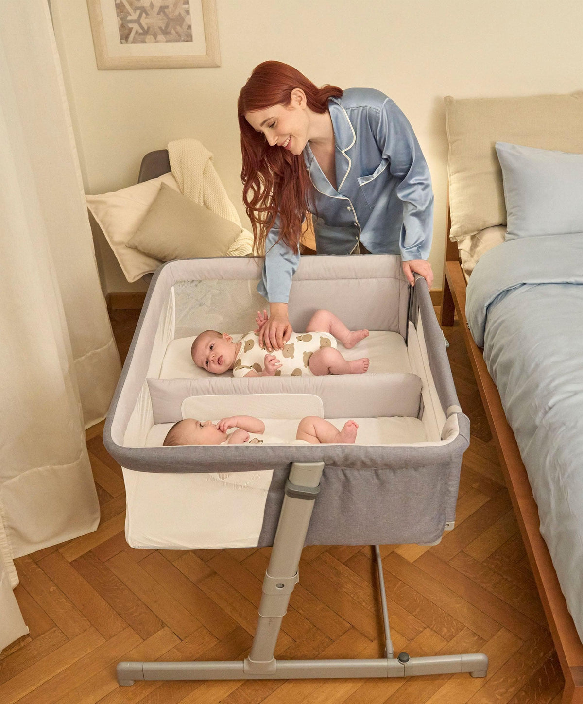 Chicco Chicco Next2Me Twins Bedside Crib – Magnet Grey