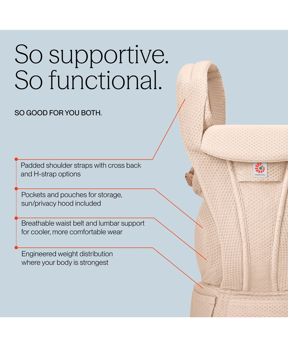 Ergobaby Baby Carriers Ergobaby Omni Deluxe Mesh Baby Carrier - Natural Beige