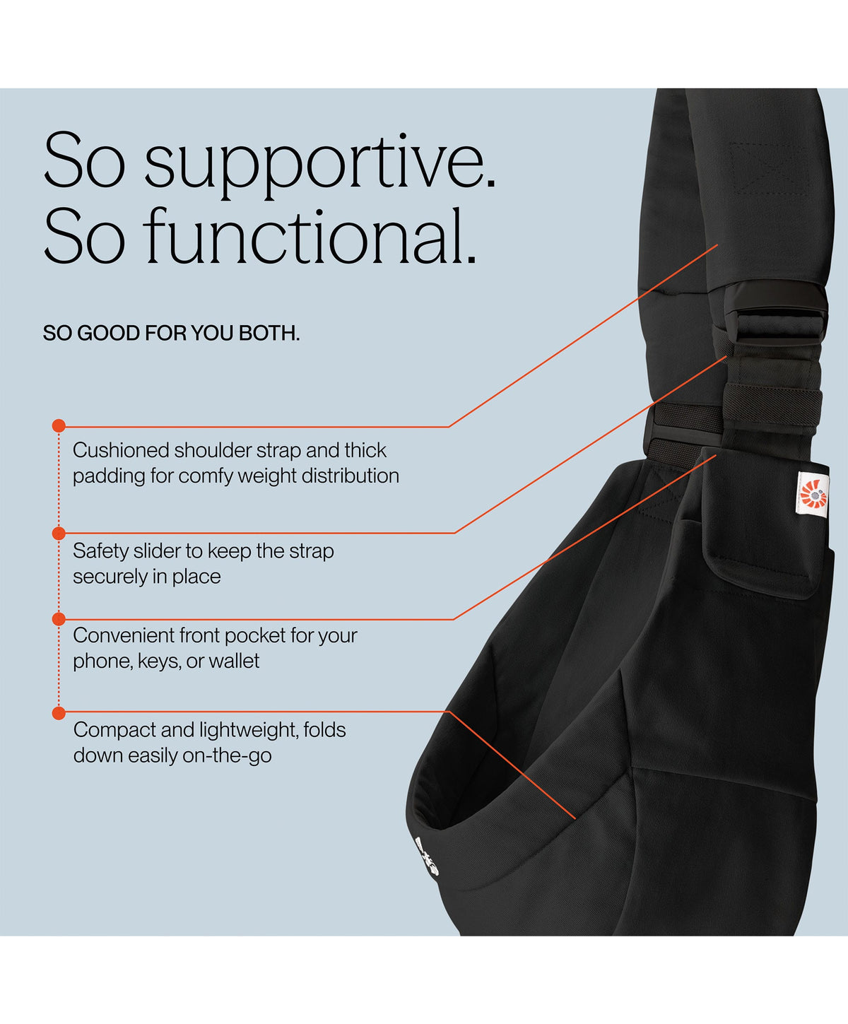 Ergobaby Baby Carriers Ergobaby Upsie Sling Carrier- Onyx Black