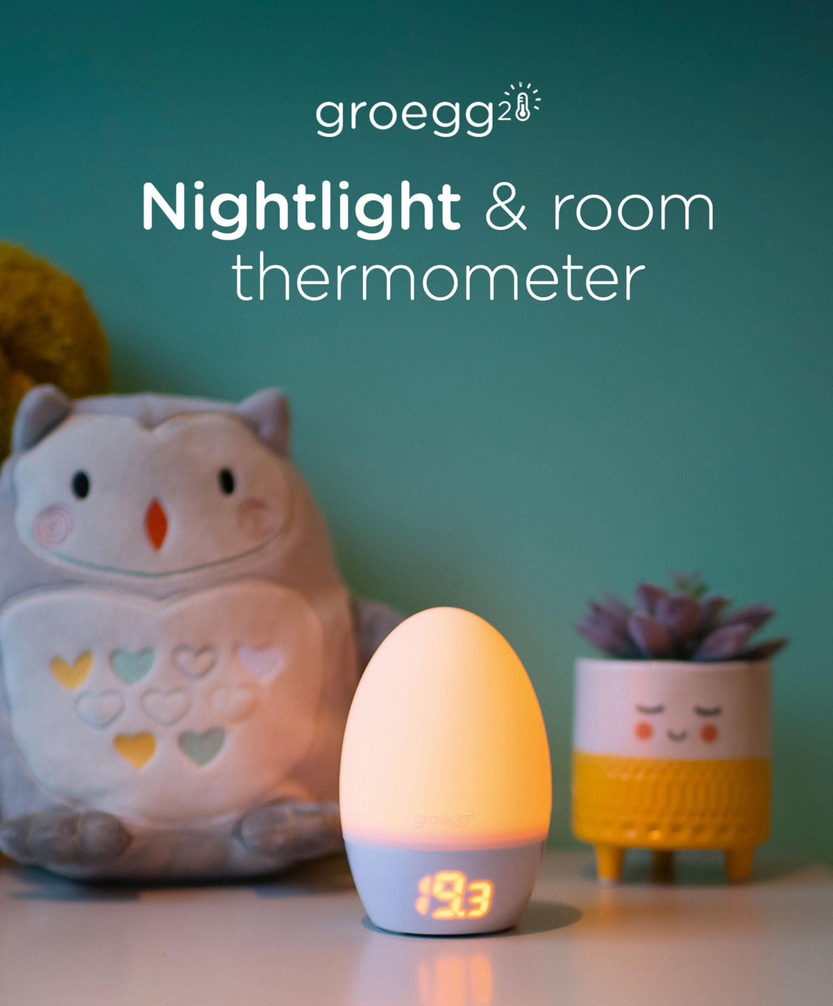 Gro Night Lights Tommee Tippee Gro Egg 2 Nursery Room Thermometer & Night Light - White