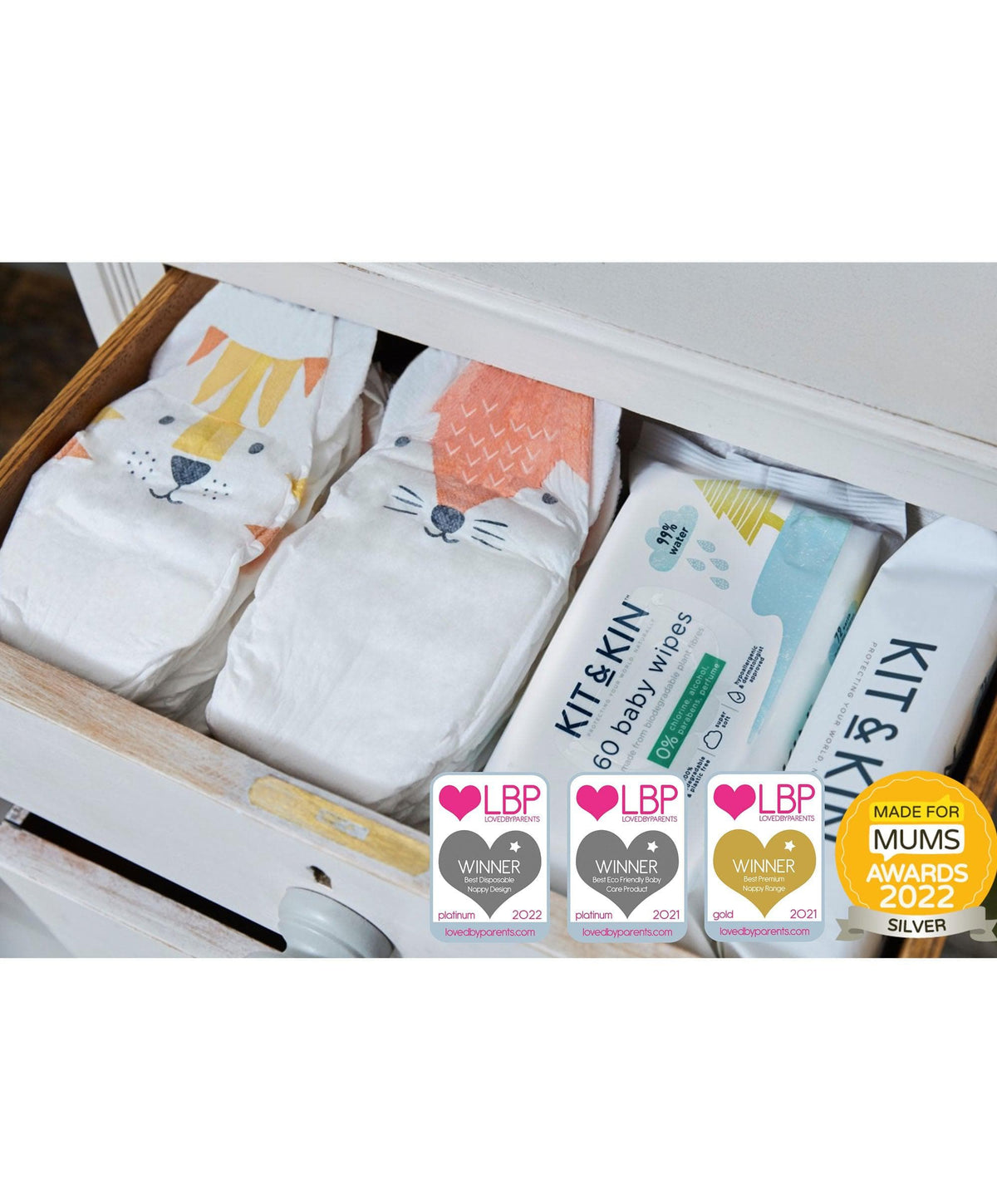 Kit & Kin Baby Care Kit & Kin Hypoallergenic Eco Nappies - Size 2