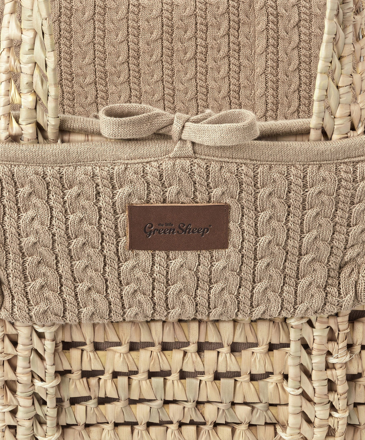 Little Green Sheep Moses Baskets Little Green Sheep Organic Knitted Moses Basket & Mattress - Truffle