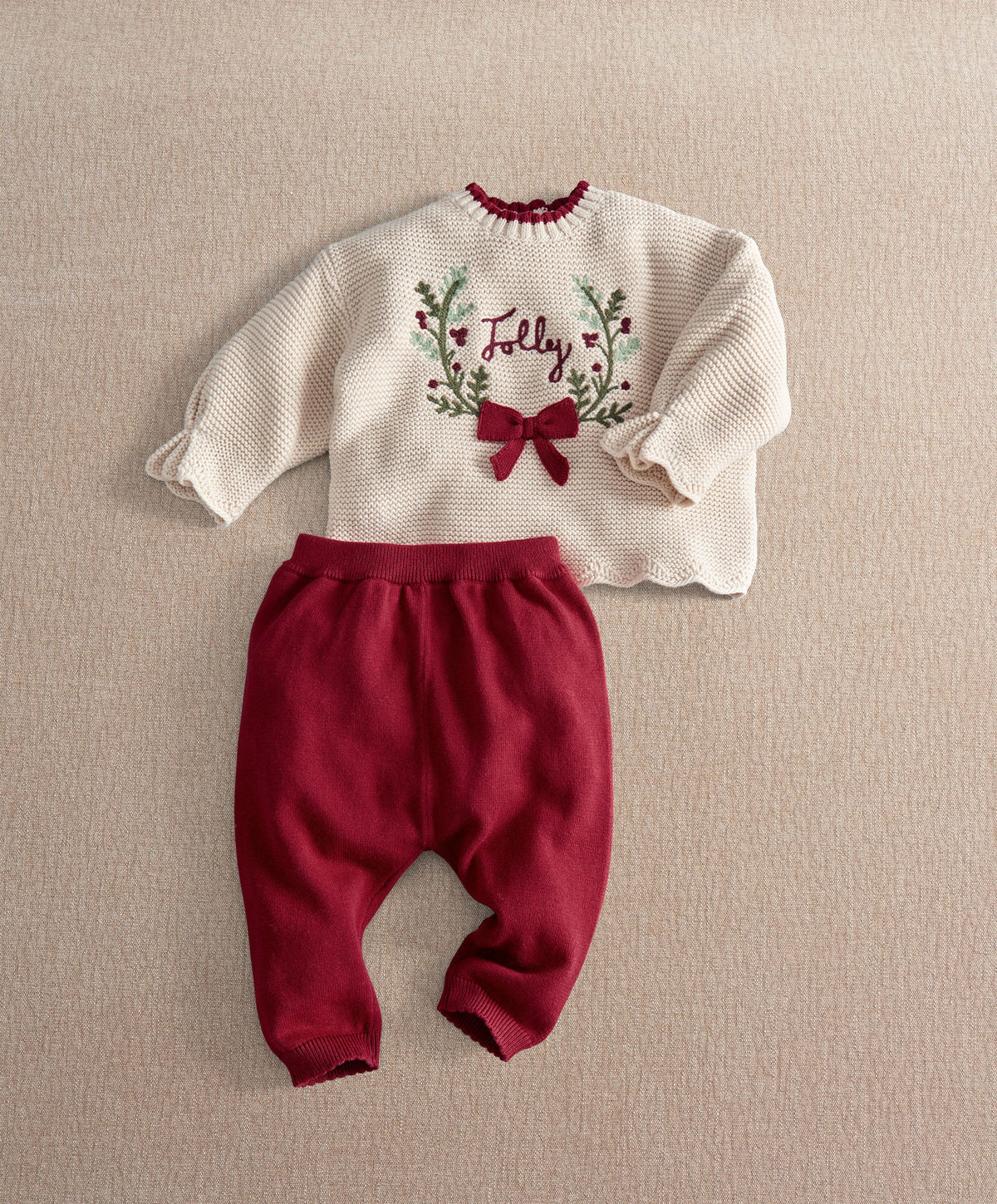 Mamas & Papas 2pc Set Christmas Wreath Top & Leggings Set
