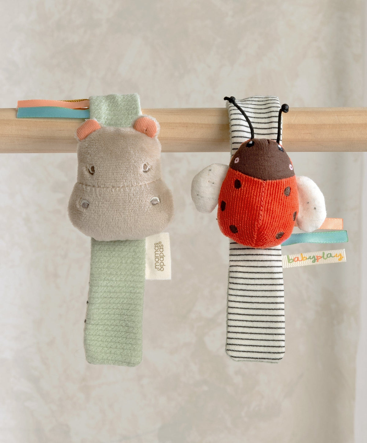 Mamas & Papas Activity Toys Wrist Rattles - Hippo/Ladybird (2 Pack)