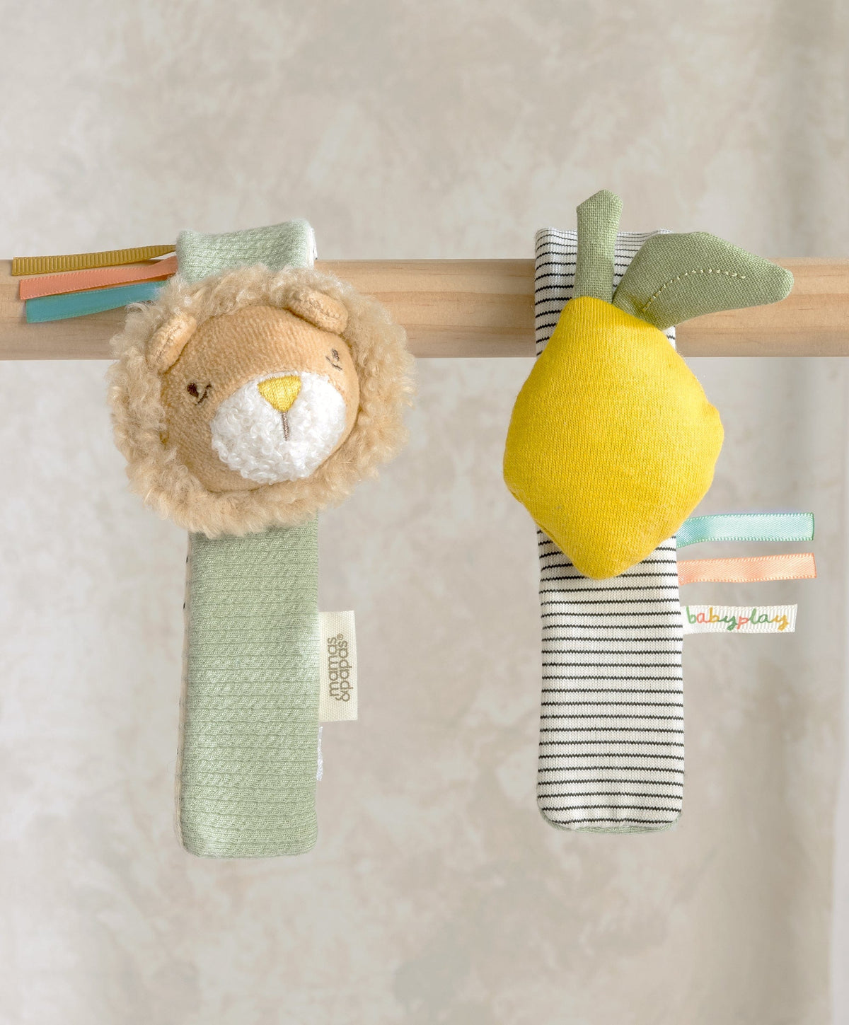 Mamas & Papas Activity Toys Wrist Rattles - Lion/Lemon (2 Pack)