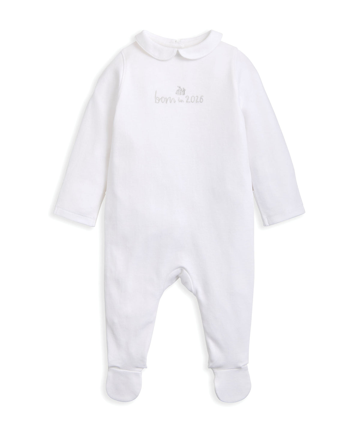 Mamas & Papas All-in-Ones & Bodysuits Born in 2026 Embroidered All In One – White