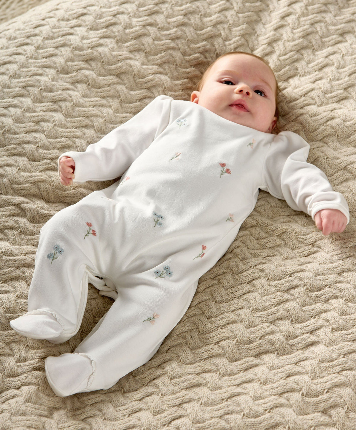 Mamas & Papas All-in-Ones & Bodysuits Embroided Flowers All in One