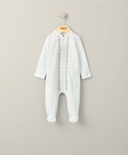Mamas & Papas All-in-Ones & Bodysuits Embroidered Eid Sleepsuit - White