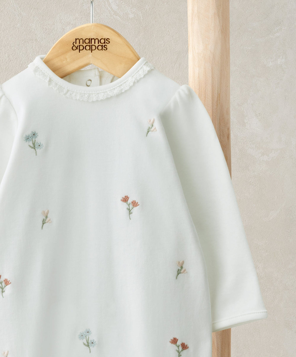 Mamas & Papas All-in-Ones & Bodysuits Embroidered Flower All in One