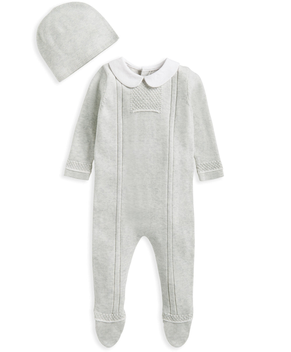Mamas & Papas All-in-Ones & Bodysuits Knitted All in One & Hat  - White
