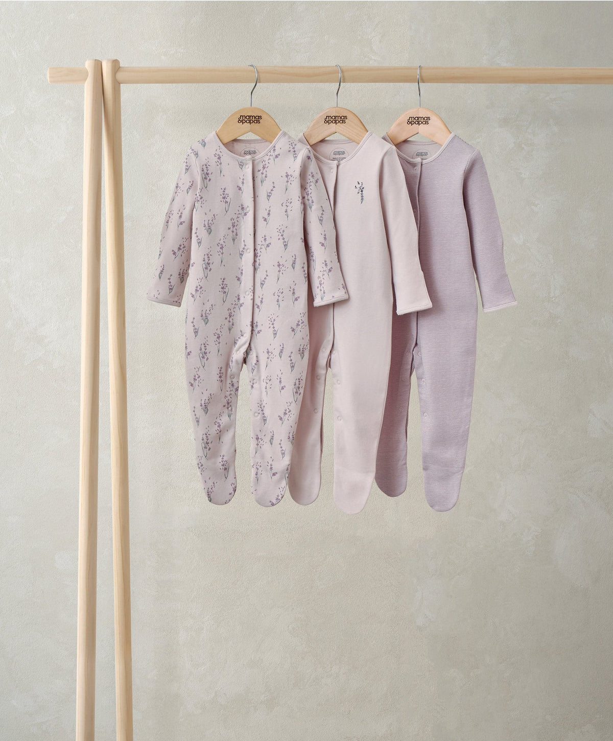 Mamas & Papas All-in-Ones & Bodysuits Lavendar Sleepsuits (Pack of 3)