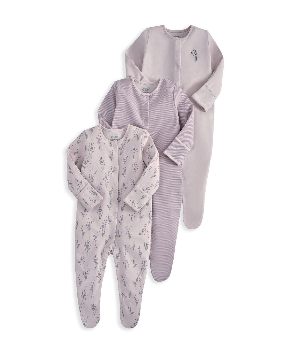 Mamas & Papas All-in-Ones & Bodysuits Lavendar Sleepsuits (Pack of 3)