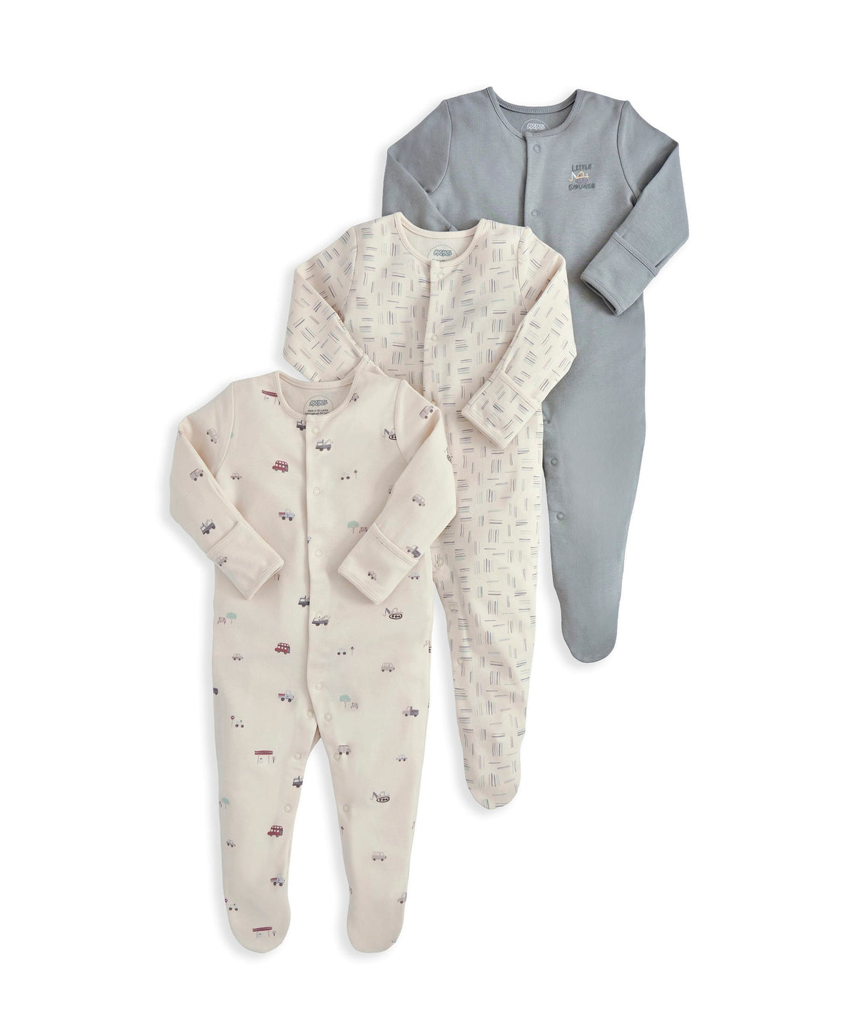 Mamas & Papas All-in-Ones & Bodysuits Little Explorer Sleepsuits (Pack of 3)