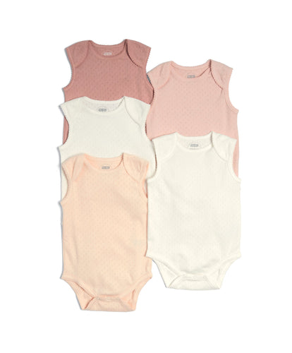 Mamas & Papas All-in-Ones & Bodysuits Sleeveless Bodsuits (Set of 5) - Pink