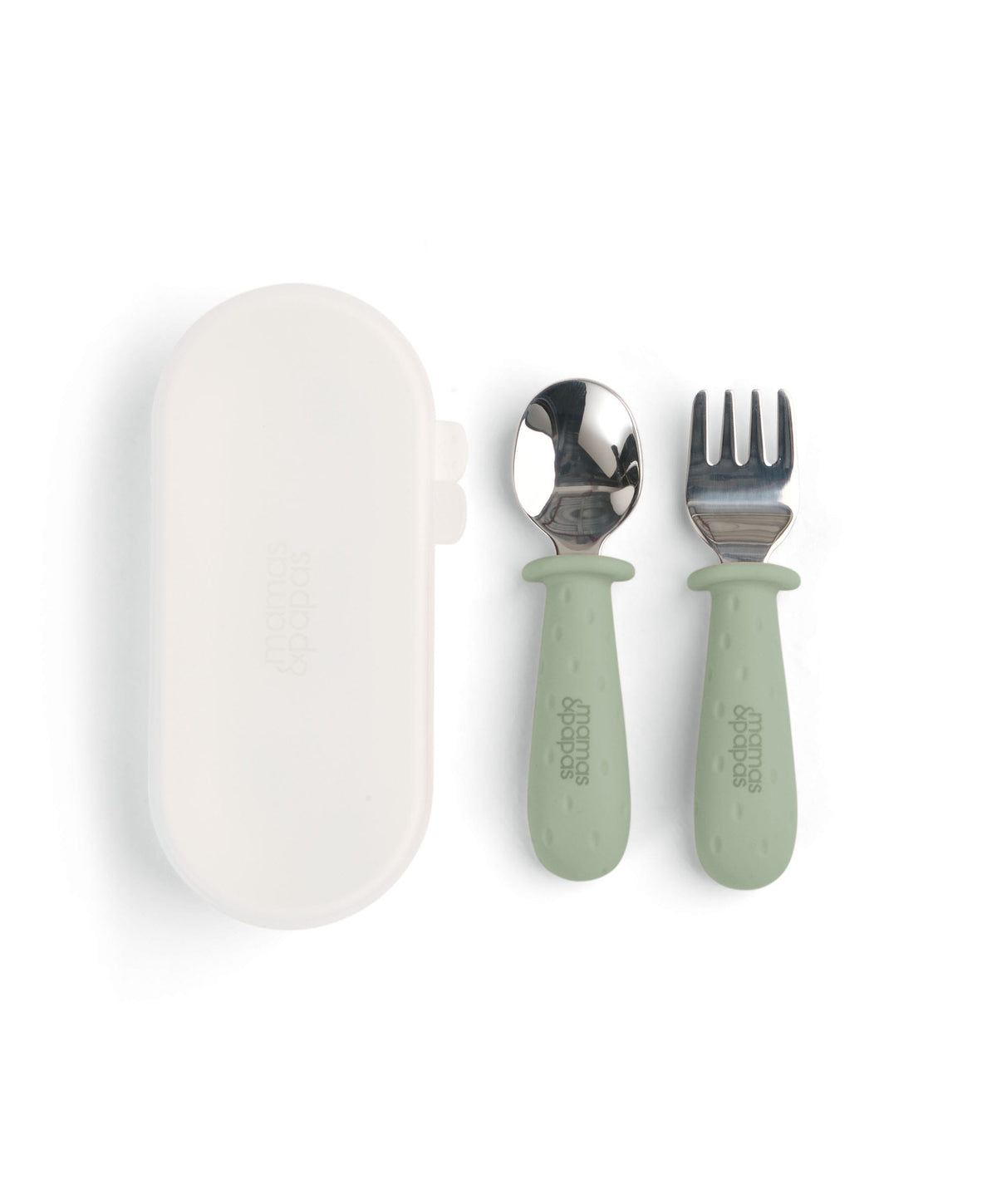 Mamas & Papas Baby Weaning Cutlery Set & Case - Eucalyptus