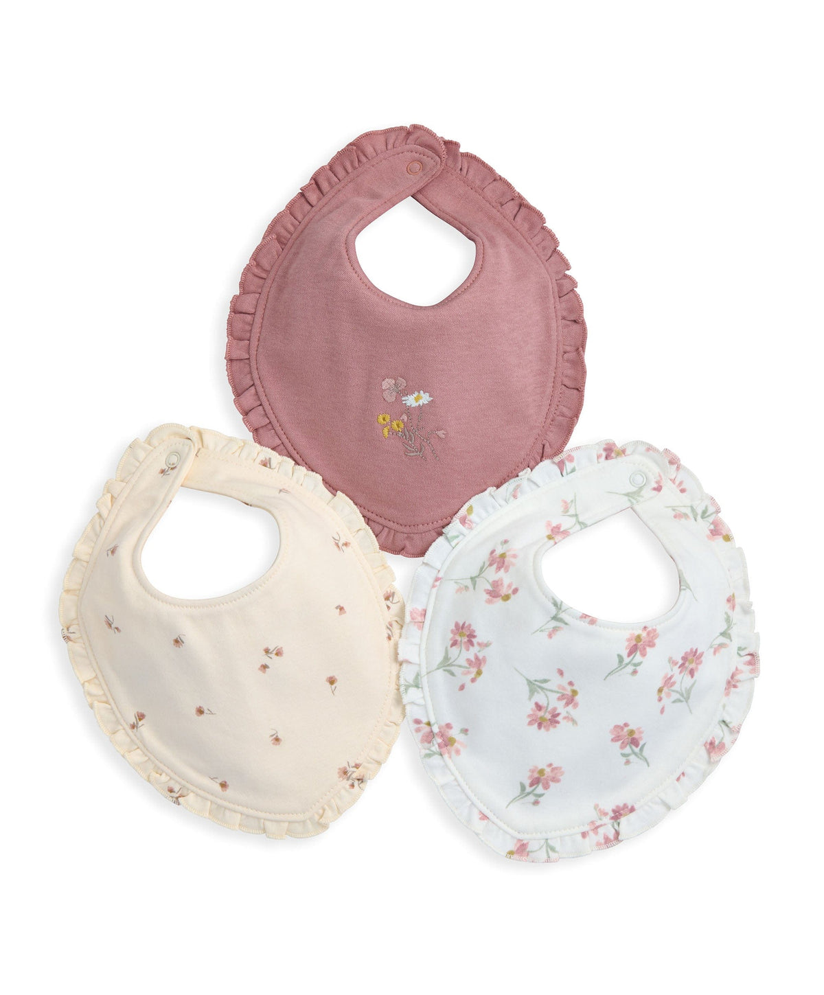 Mamas & Papas Bibs & Muslins Blank Floral Frill Bibs (Pack of 3)