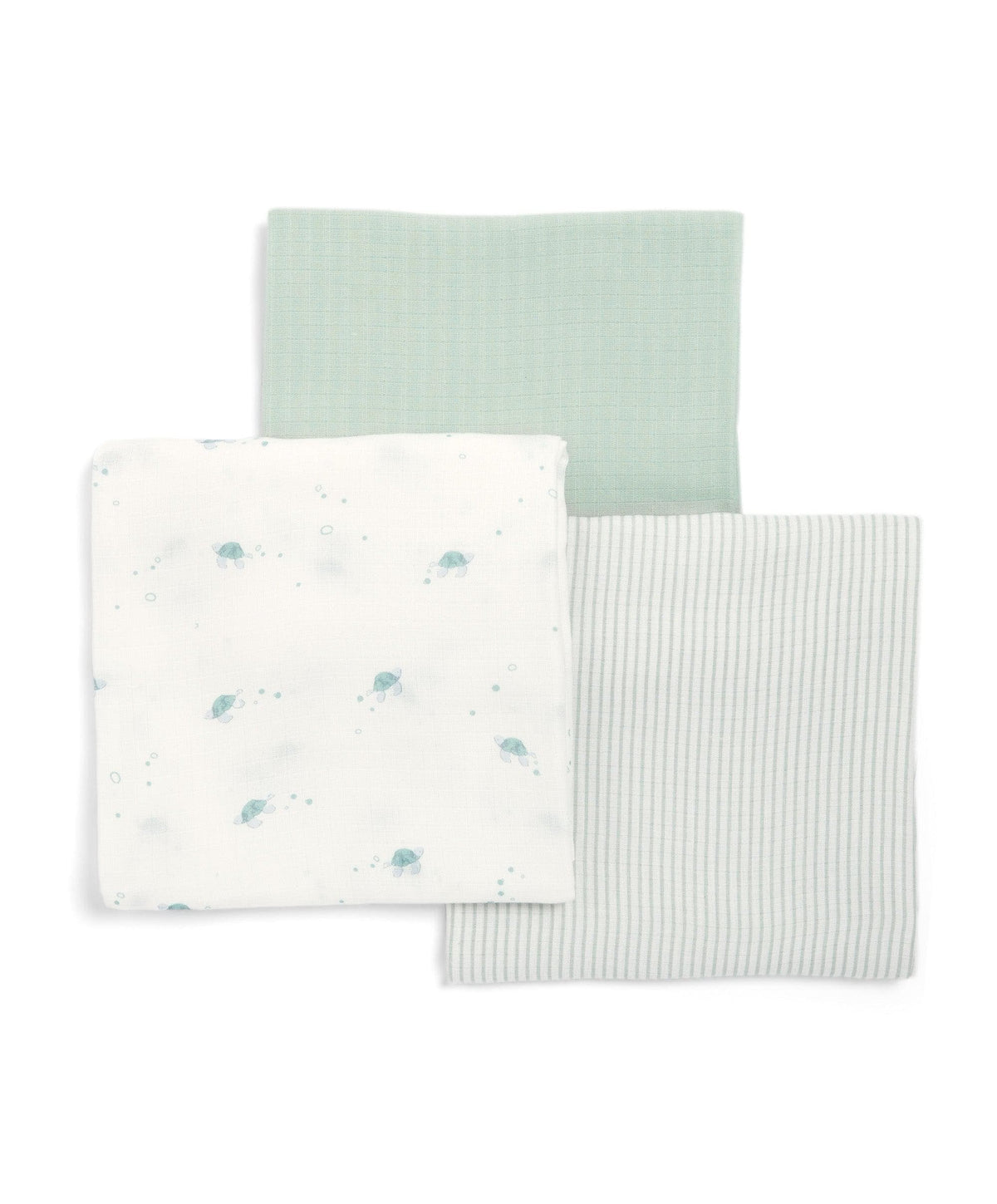 Mamas & Papas Bibs & Muslins Large Turtle Muslin Cloths - 3 Pack
