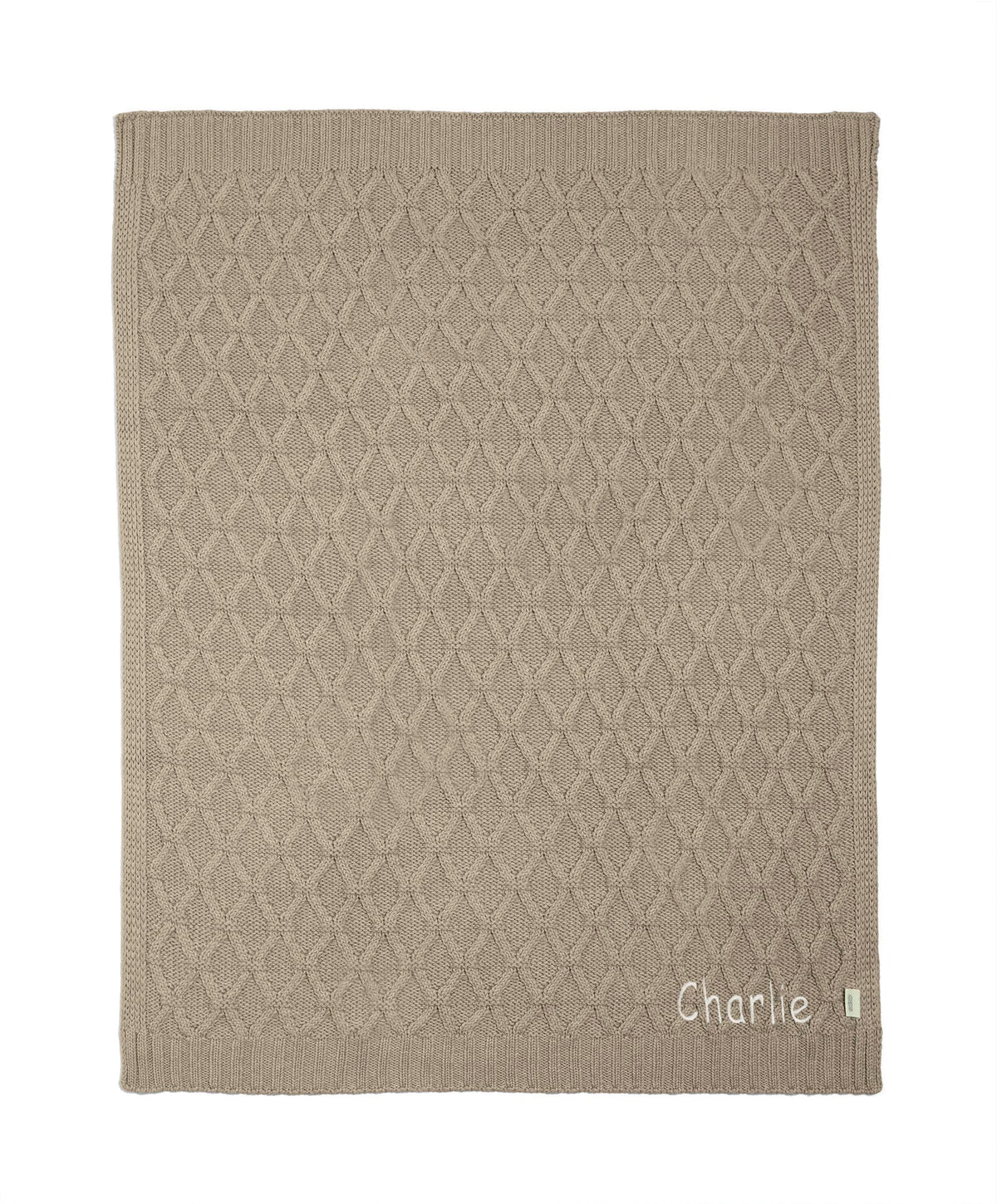 Mamas & Papas Blankets Cable Knit Blanket - Welcome to the World Seedling - Mocha
