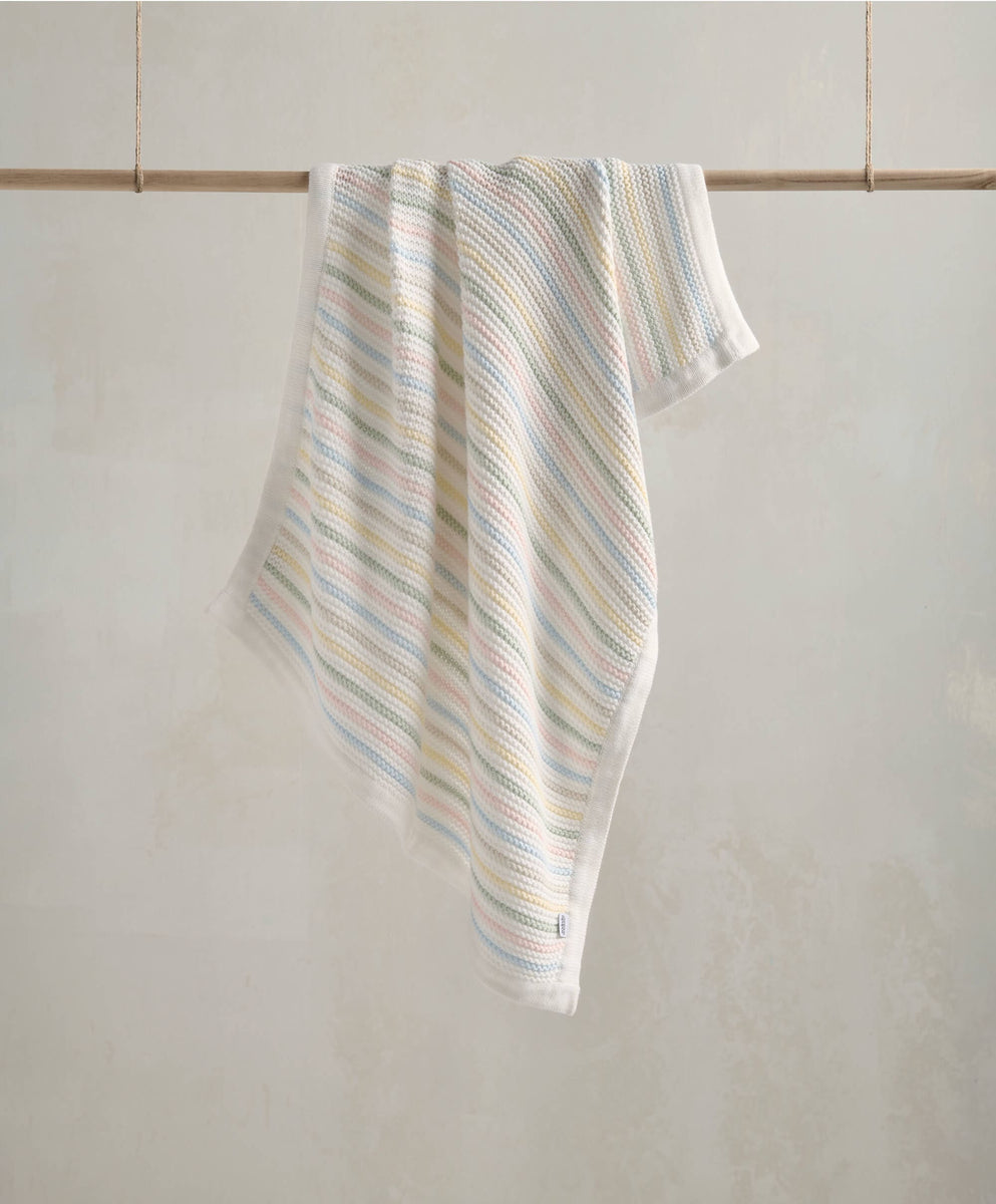 Knitted Baby Blanket Soft Pastel Nursery Decor Mamas & Papas IE