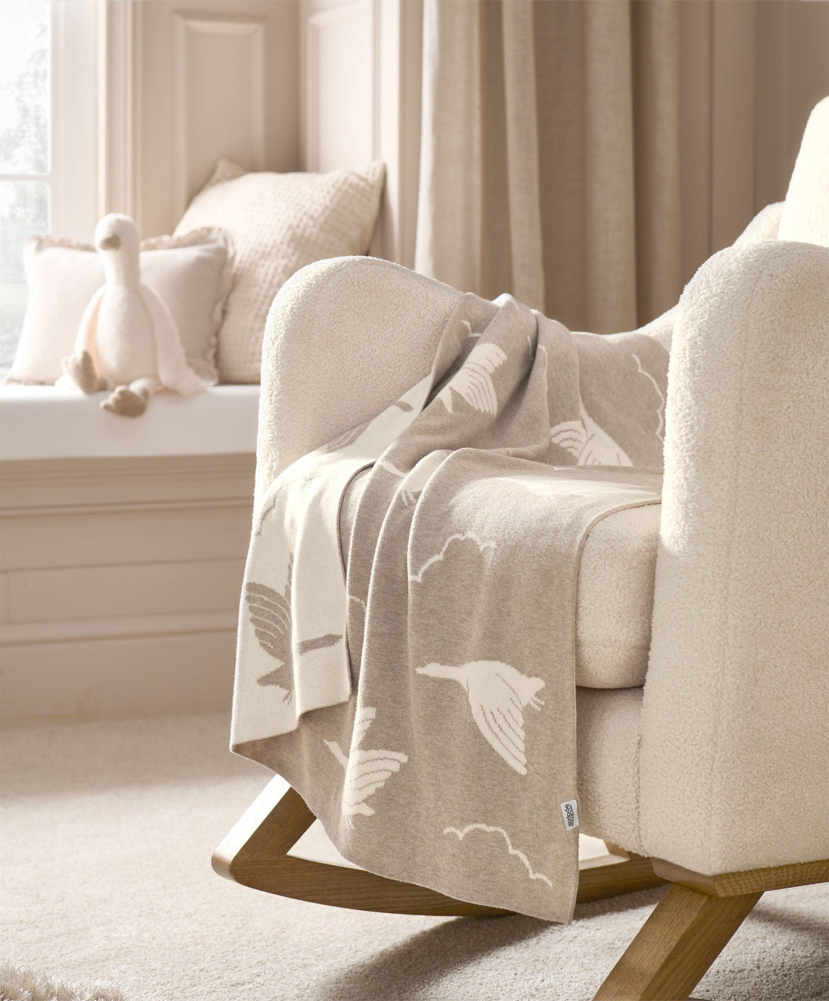 Mamas & Papas Blankets Knitted Blanket - Welcome to the World Duckling - Mocha