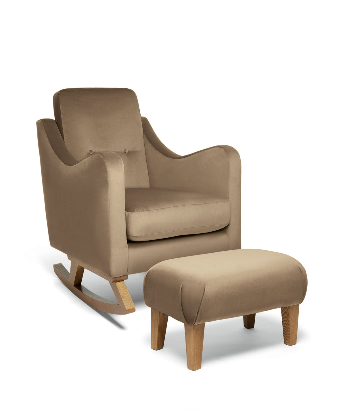 Mamas & Papas Bowdon Nursing Chair & Footstool - Mocha Velvet