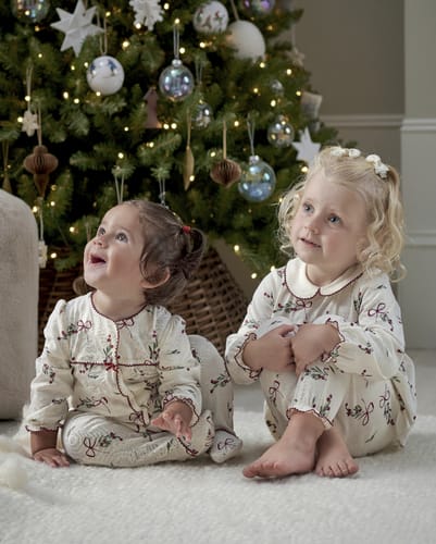 Mamas & Papas Christmas Berry Bow Print All In One