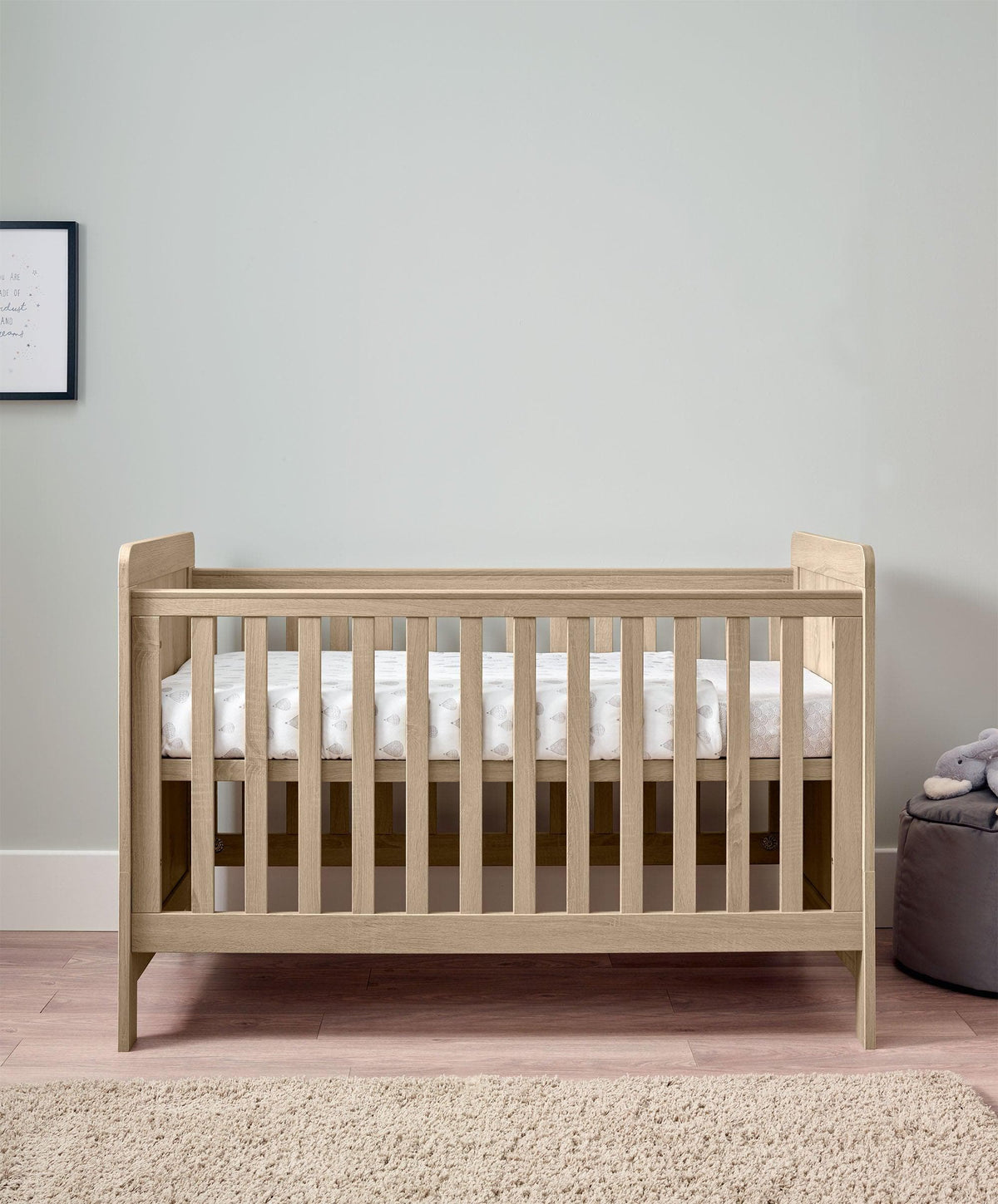Mamas & Papas Cotbed Bundles Atlas Cotbed & Luxury Hybrid Twin Mattress Bundle - Light Oak