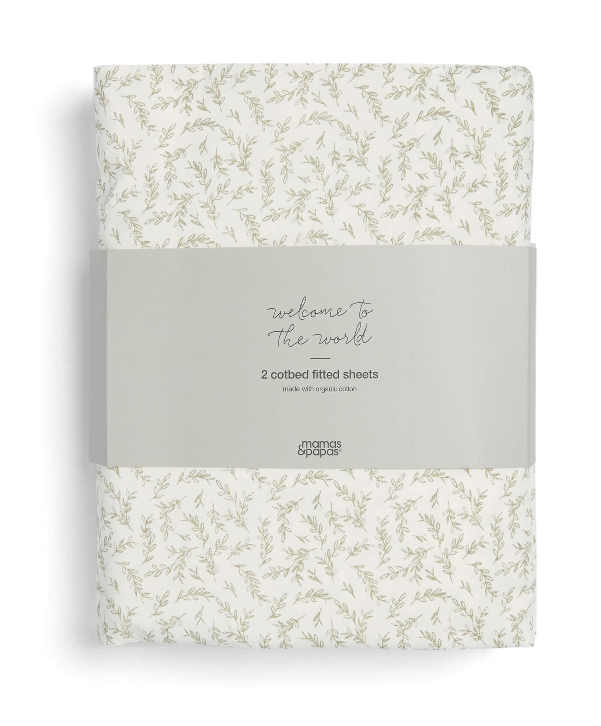 Mamas & Papas Cotbed Sheets Cotbed Fitted Sheets (2 pack) Seed/Leaf - Welcome to the World Seedling