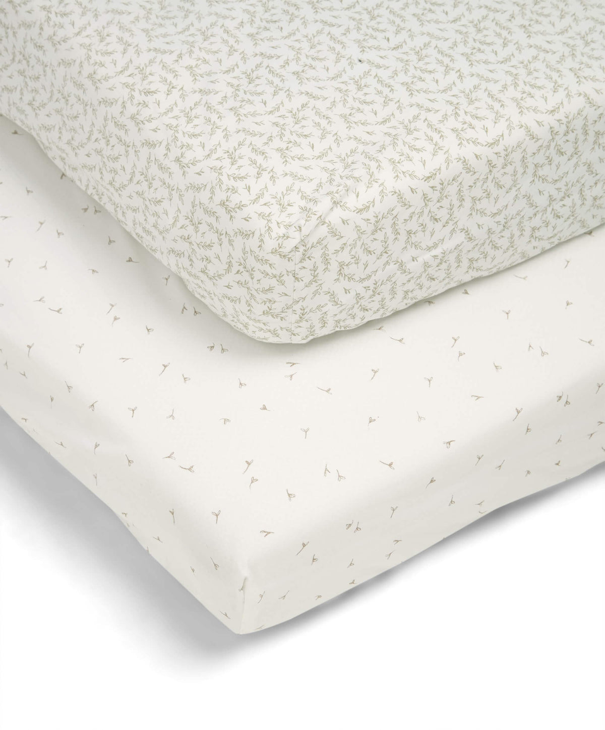 Mamas & Papas Cotbed Sheets Cotbed Fitted Sheets (2 pack) Seed/Leaf - Welcome to the World Seedling