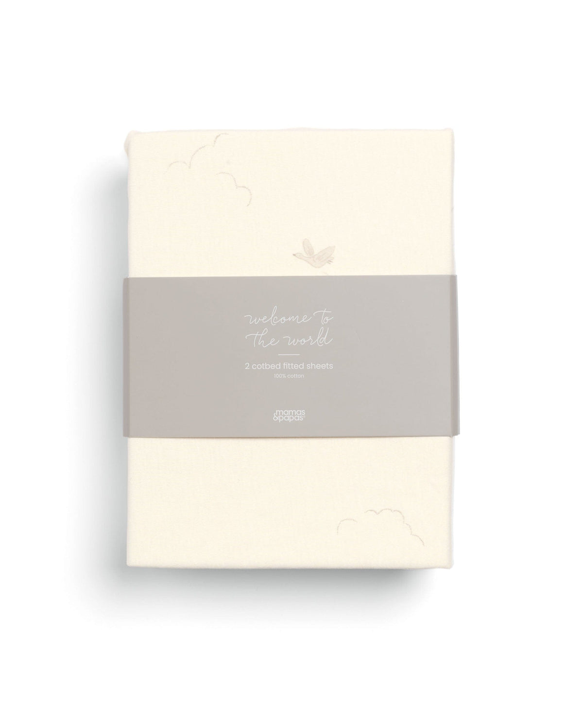 Mamas & Papas Cotbed Sheets Cotbed Fitted Sheets (2 pack) Welcome to the World Duckling - Cream