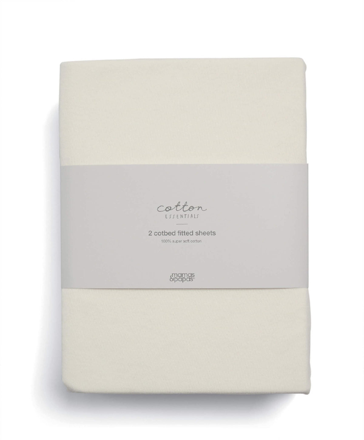 Mamas & Papas Cotbed Sheets Cotton Essentials Cotbed Fitted Sheets (2 pack) - Cream