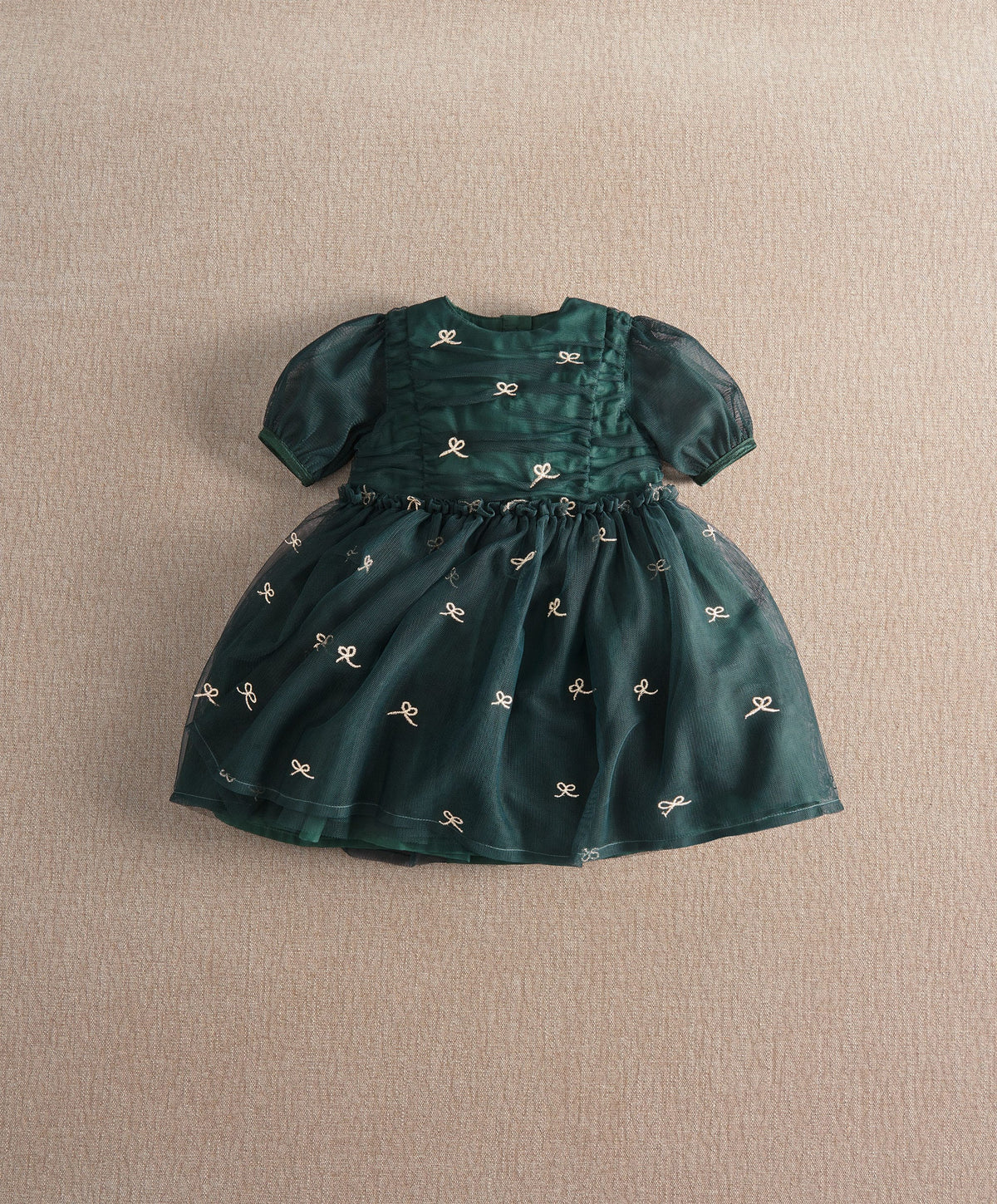 Mamas & Papas Dresses & Skirts Green Bow Mesh Embroidery Dress