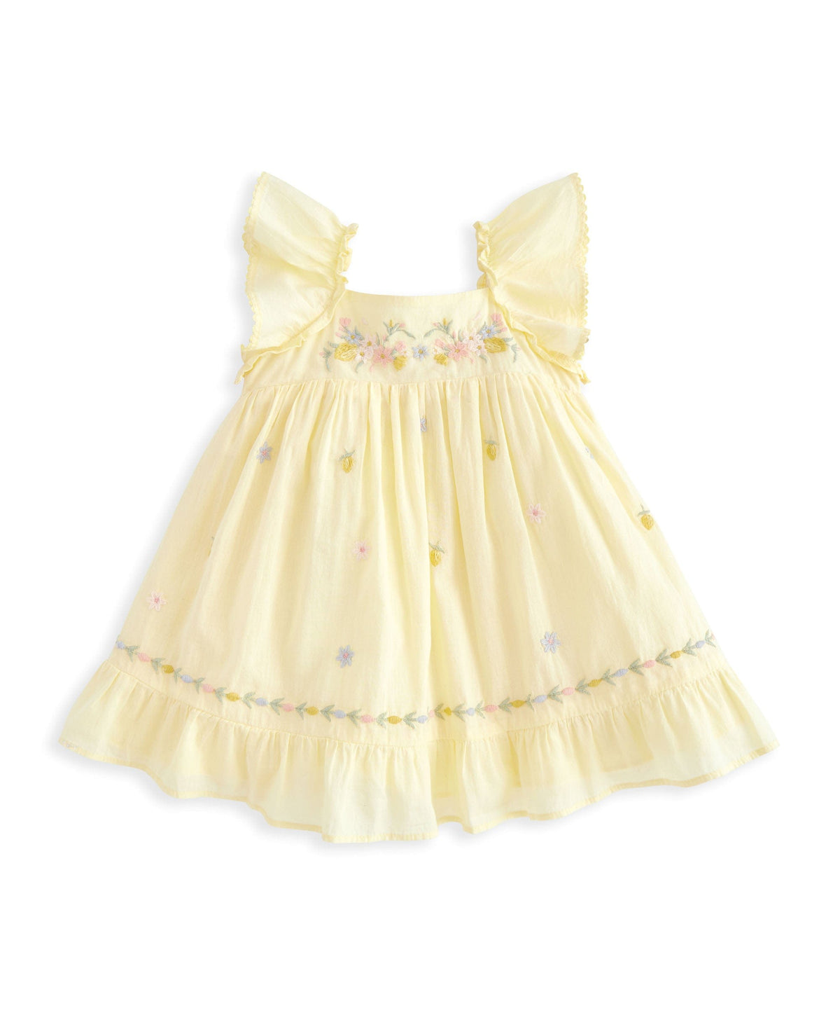 Mamas & Papas Dresses & Skirts Peplum Frill Embroidered Dress - Yellow