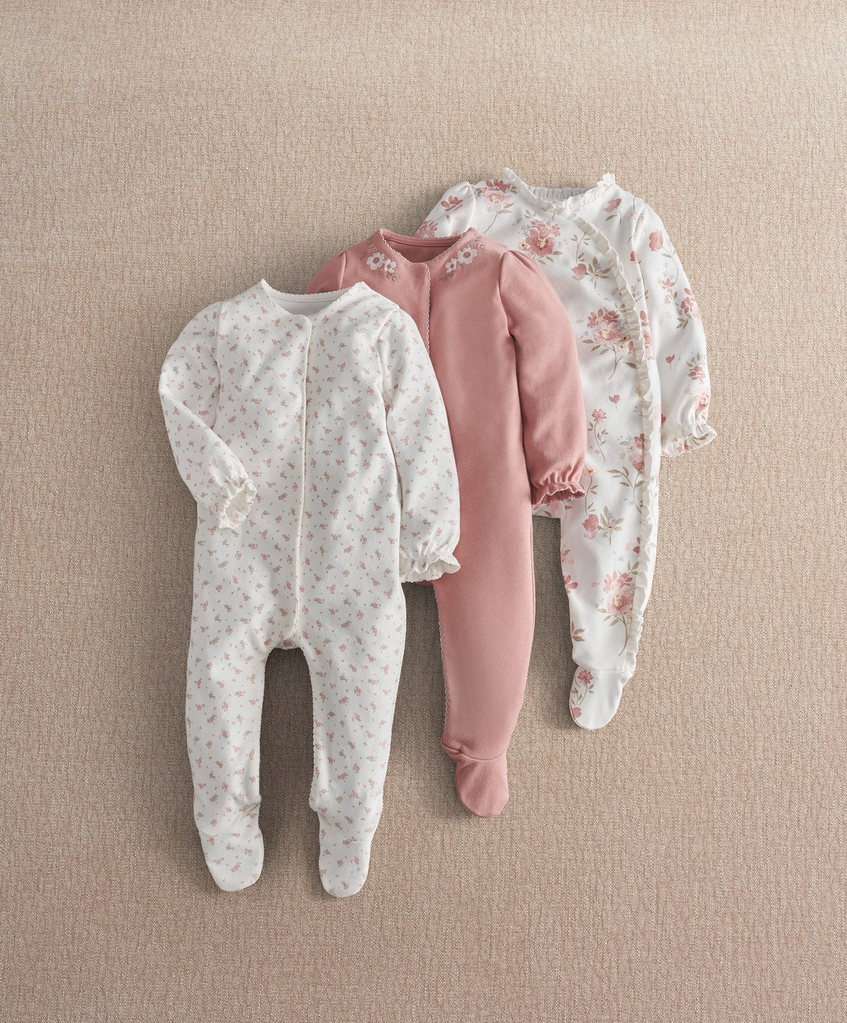 Mamas & Papas Floral & Forest Sleepsuit (Pack of 3)