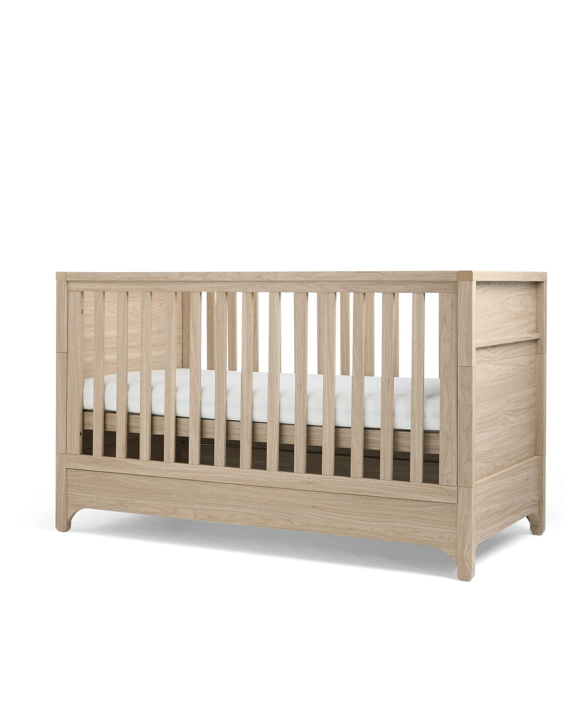 Mamas & Papas Furniture Sets Barton Cotbed With Luxury Hybrid Twin Cotbed Mattress Bundle - Natural/Oak