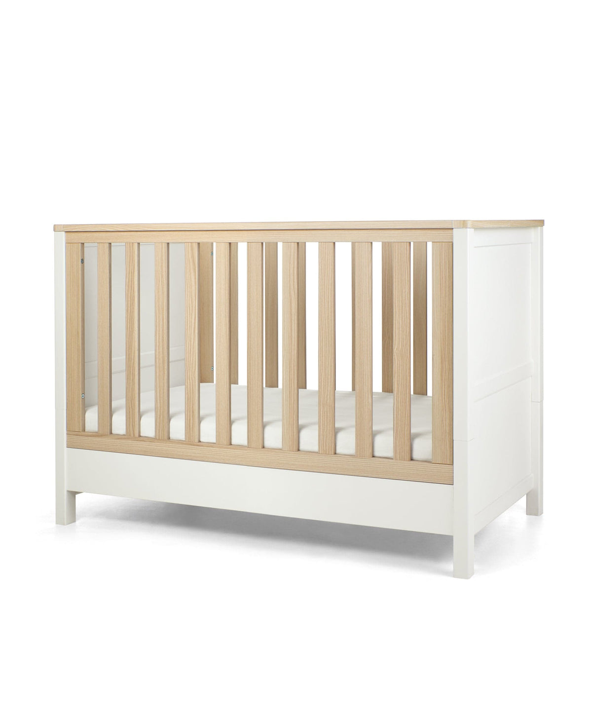 Mamas & Papas Furniture Sets Harwell Convertible Cot Bundle with Essential Pocket Spring Petite Cot Mattress - White/Natural