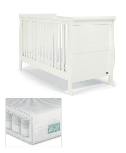 Mamas & Papas Furniture Sets Mia Cotbed Set with Premium Pocket Spring Mattress - White