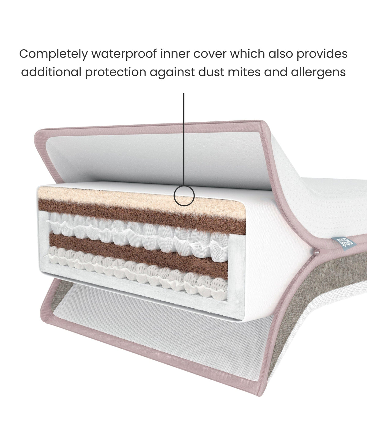 Mamas & Papas Furniture Sets Oska Cotbed & Luxury Hybrid Twin Cotbed Mattress Bundle - Natural/Oak