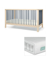 Mamas & Papas Furniture Sets Solo Cotbed & Premium Pocket Spring Cotbed Mattress Bundle - Slate/Natural