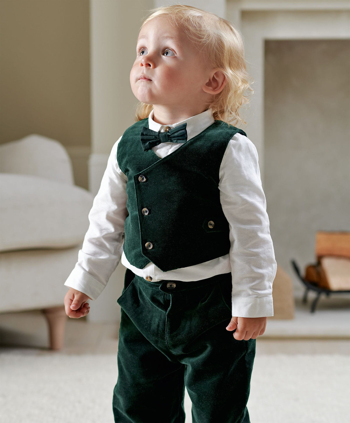 Mamas & Papas Green Velvet Suit ( Pack of 4)