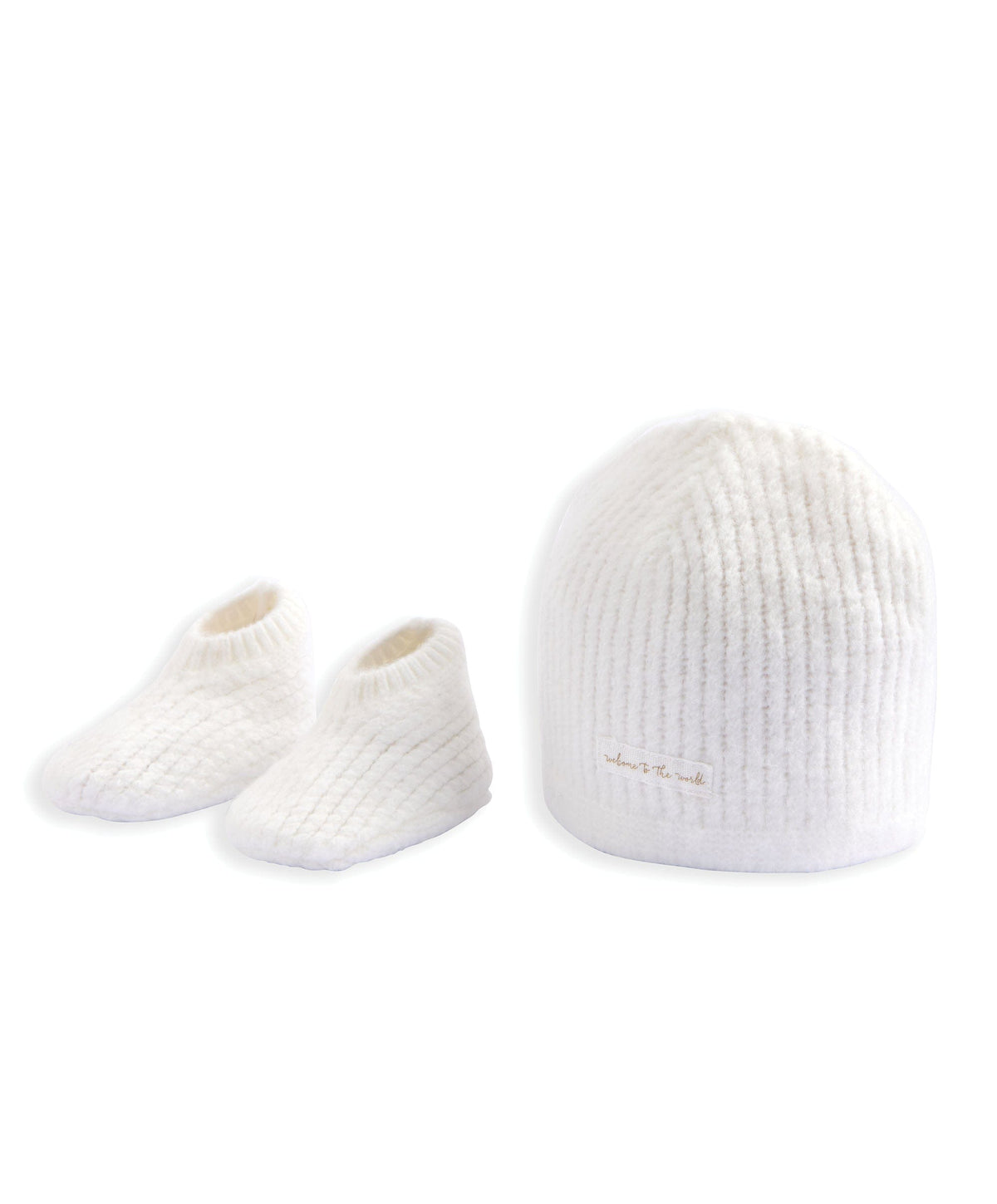 Mamas & Papas Hats & Booties Waffle Knit Hat & Booties Set - White