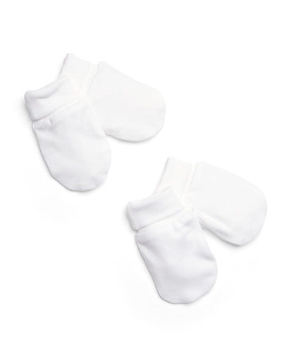 Mamas & Papas Hats & Mitts One Size White Scratch Mitts - 2 Pack