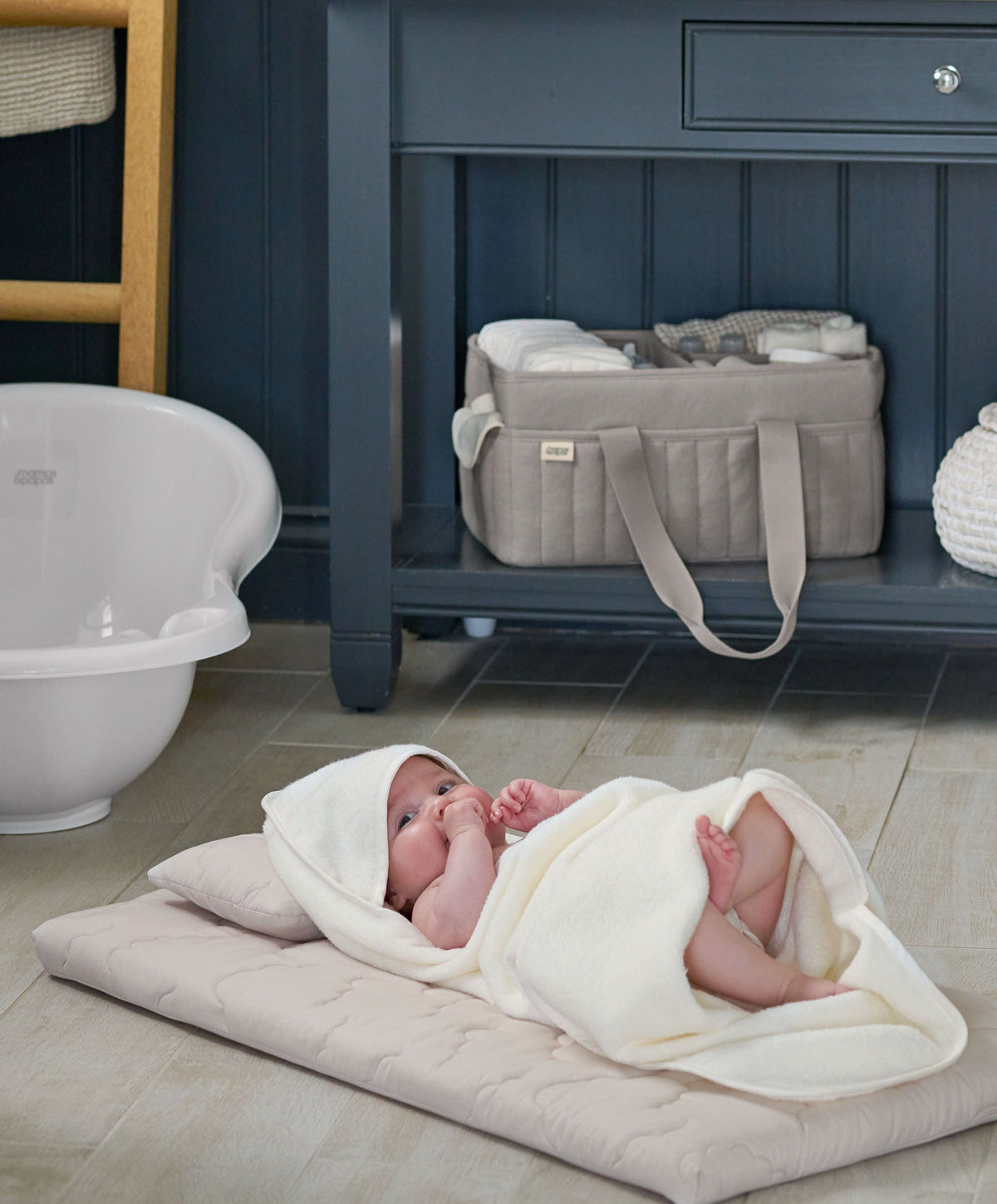 Mamas & Papas Nappy Caddy - Soft Grey Waffle