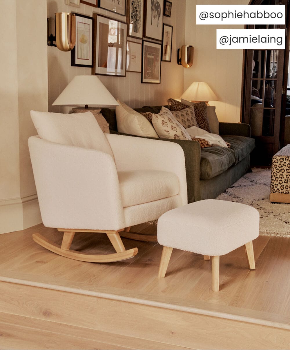 Mamas & Papas Nursing Chair Sets Alma Nursing Chair & Stool - Off White Boucle